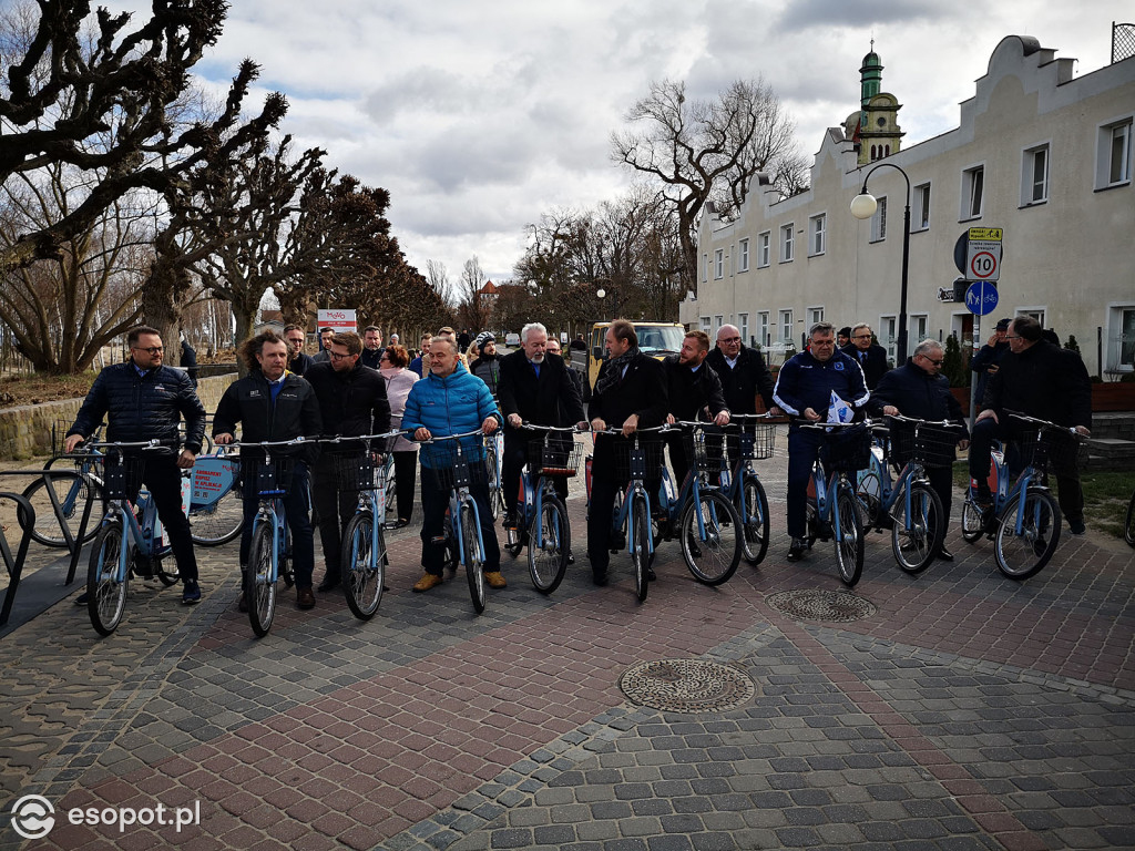 Sopockie otwarcie systemu MEVO konferencja start - rower metropolitalny