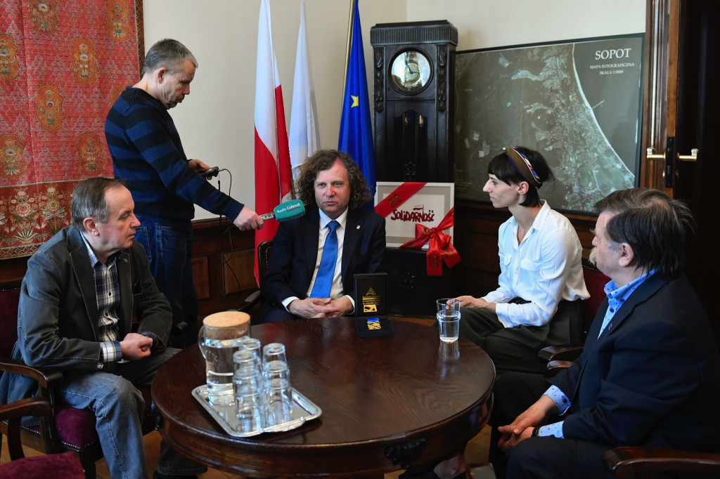 Uhonorowanie Anny Kiełbasińskiej przez Prezydenta Sopotu
