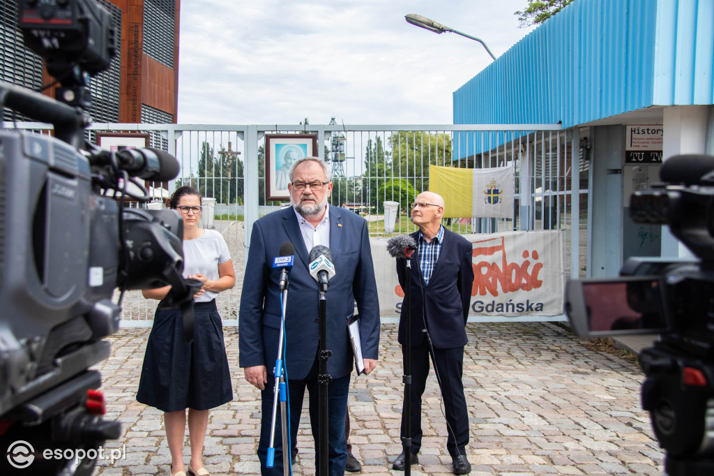Briefing prasowy prezydentów Sopotu, Gdańska oraz legend Solidarności