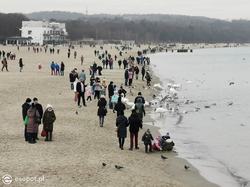 Sopot: Tłumy jak w sezonie w pierwszą sobotę Nowego Roku 01.2021 [FOTO]