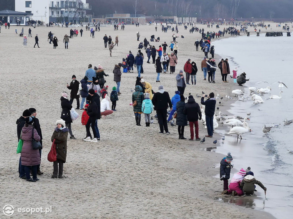 Sopot: Tłumy jak w sezonie w pierwszą sobotę Nowego Roku 01.2021 [FOTO]