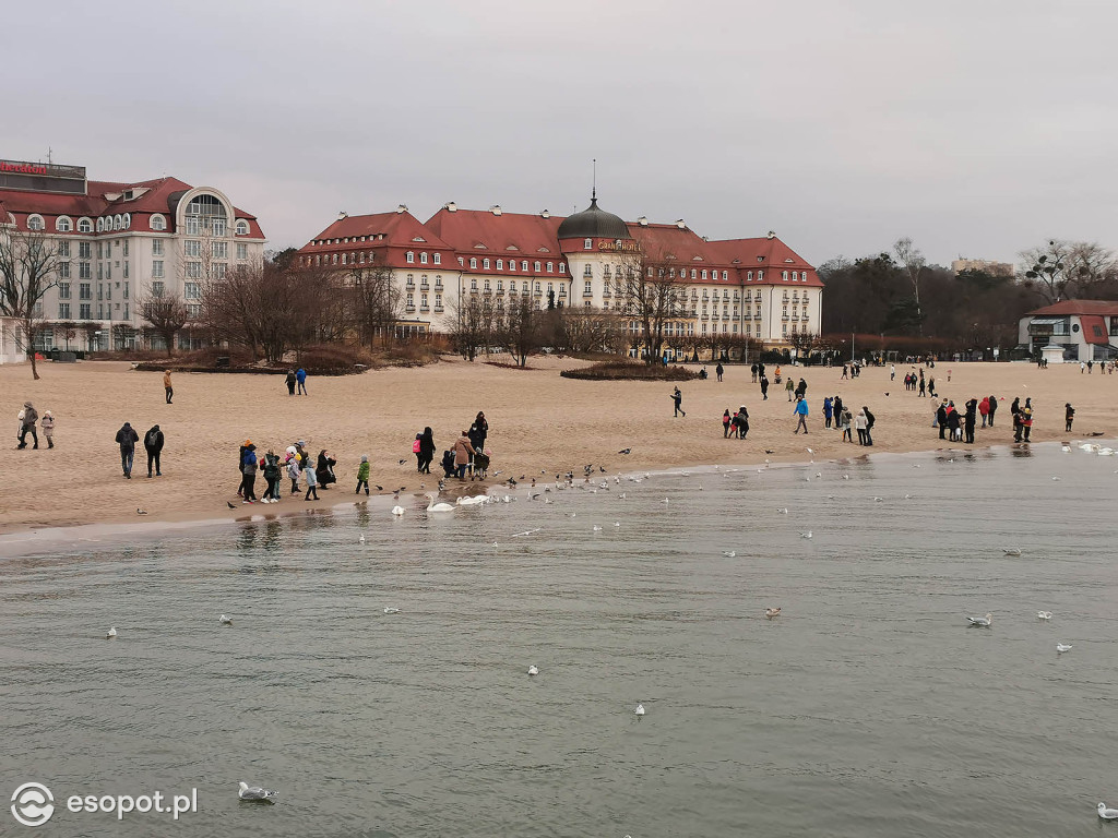Sopot: Tłumy jak w sezonie w pierwszą sobotę Nowego Roku 01.2021 [FOTO]