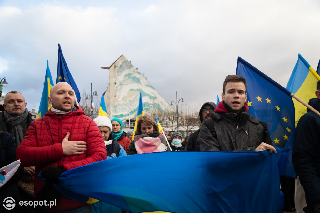 Sopot – solidarnie z Ukrainą. Wiec poparcia dla narodu ukraińskiego