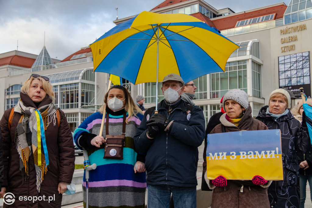 Sopot – solidarnie z Ukrainą. Wiec poparcia dla narodu ukraińskiego