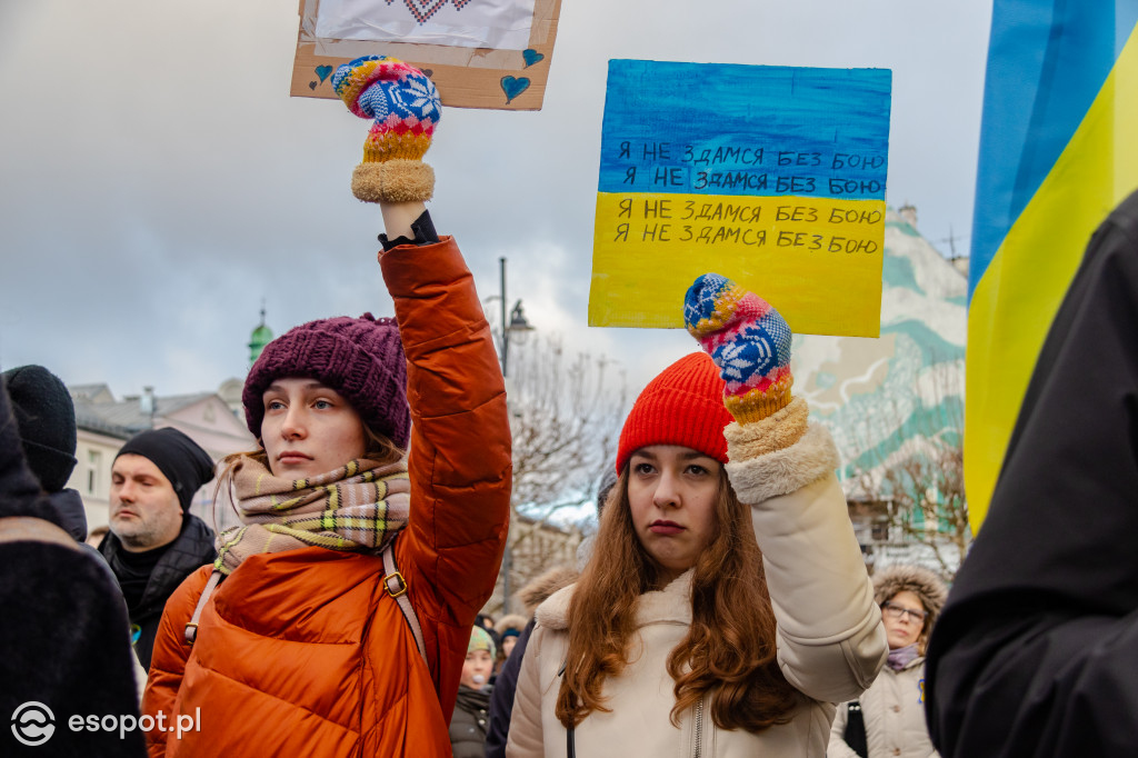 Sopot – solidarnie z Ukrainą. Wiec poparcia dla narodu ukraińskiego