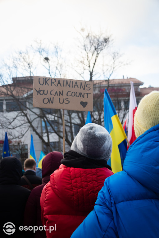 Sopot – solidarnie z Ukrainą. Wiec poparcia dla narodu ukraińskiego