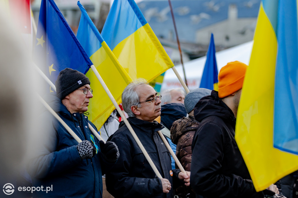 Sopot – solidarnie z Ukrainą. Wiec poparcia dla narodu ukraińskiego