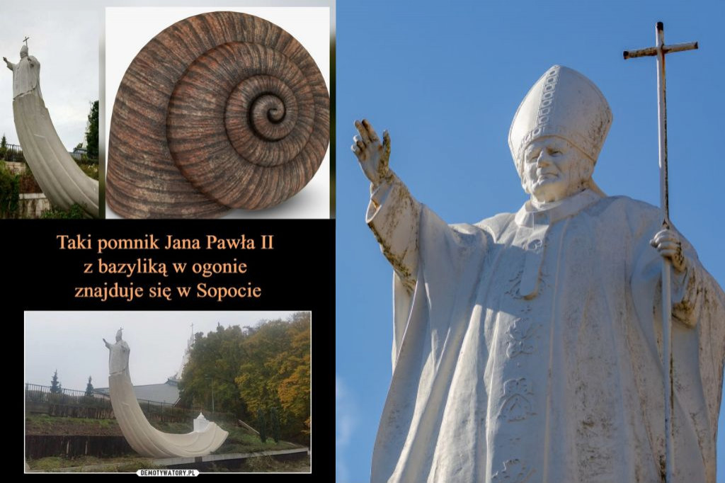 Ślimak czy syrena? Memy o pomniku Jana Pawła II w Sopocie