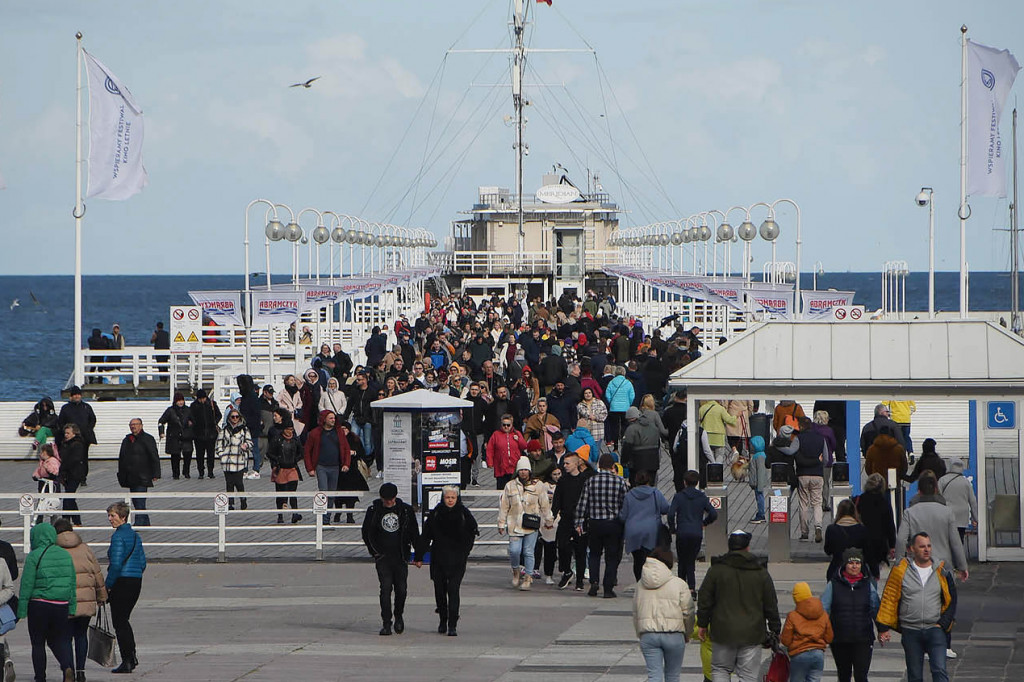 Pierwszy weekend bezpłatnego molo w Sopocie! Dużo chmur i pustki na plaży  [FOTO]