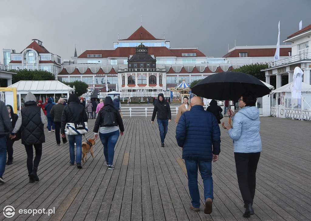 Pierwszy weekend bezpłatnego molo w Sopocie! Dużo chmur i pustki na plaży  [FOTO]