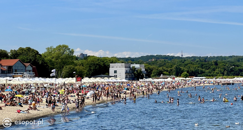 Plaża pękała w szwach! Gorące lato w Sopocie