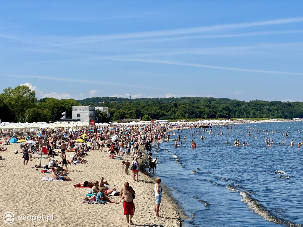Plaża pękała w szwach! Gorące lato w Sopocie