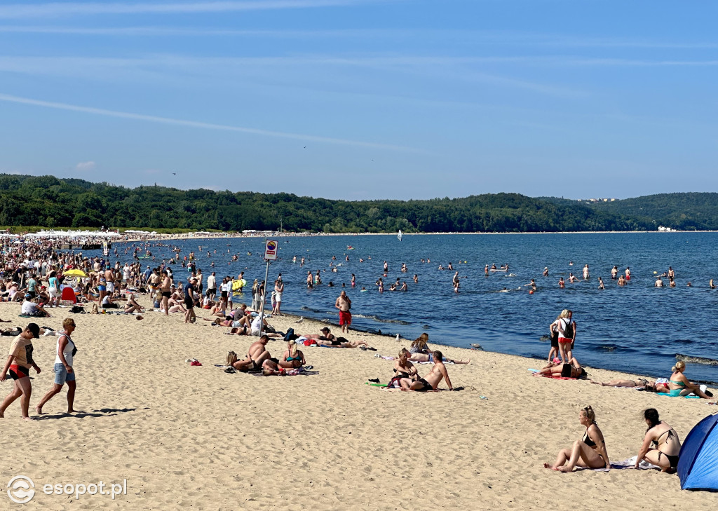 Plaża pękała w szwach! Gorące lato w Sopocie