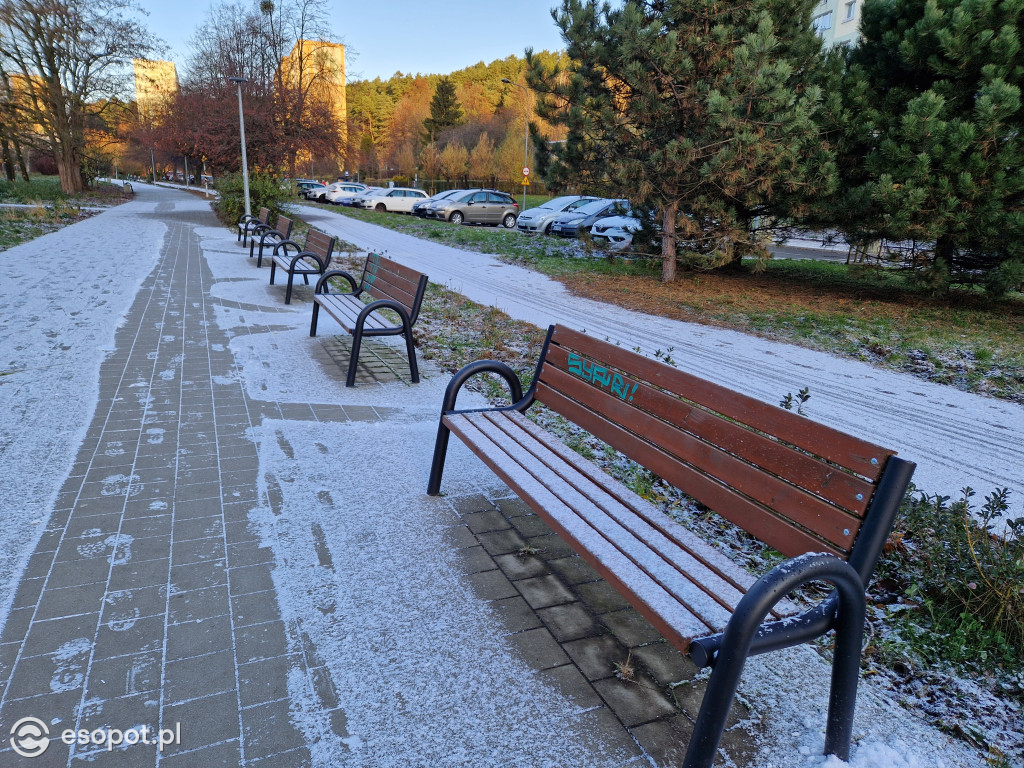 Zimowy falstart na Brodwinie? Pierwszy śnieg zaskoczył sopocian [FOTO]