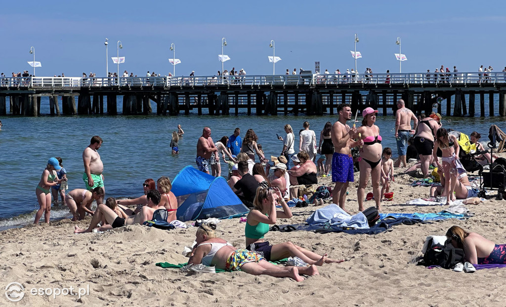 Sopot rozpoczął sezon plażowy! Tłumy turystów ruszyły nad morze [FOTO]