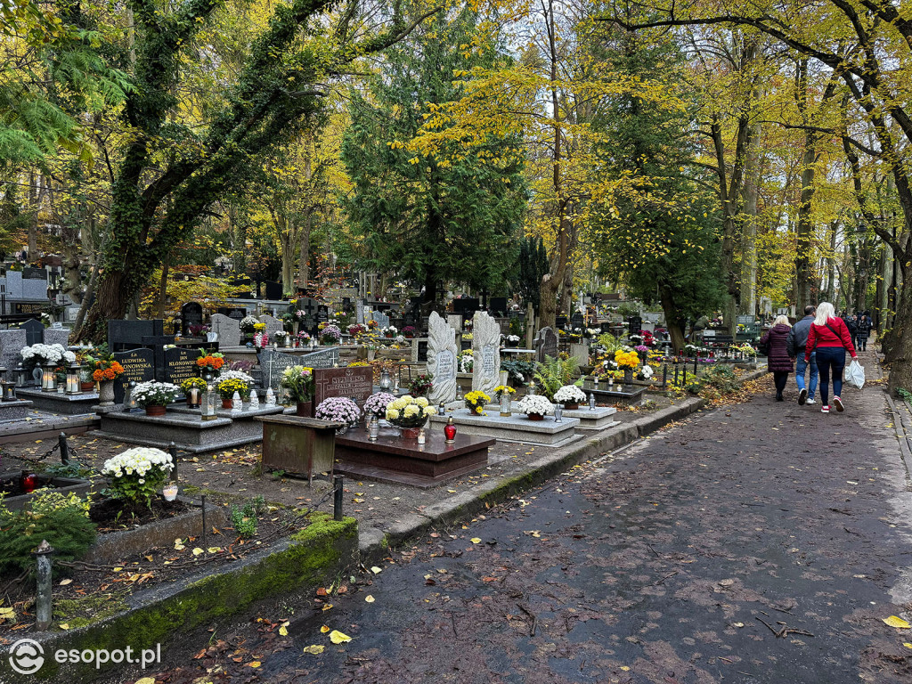 Wszystkich Świętych w Sopocie. Tysiące zniczy i tłumy na cmentarzach [FOTO]
