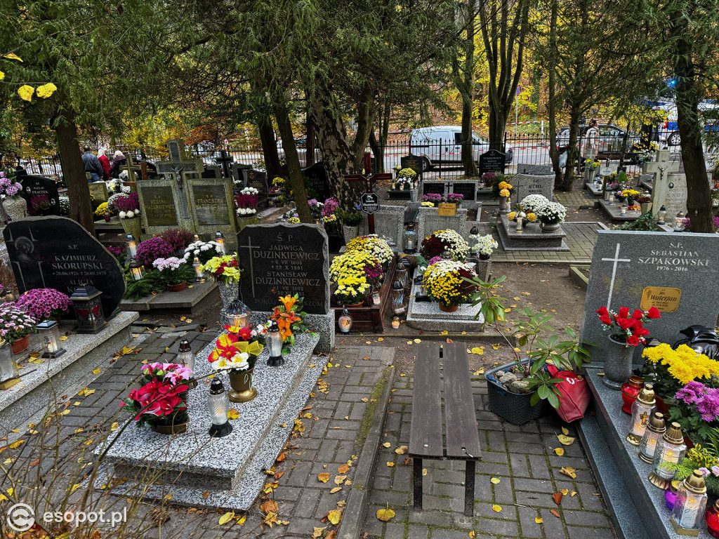 Wszystkich Świętych w Sopocie. Tysiące zniczy i tłumy na cmentarzach [FOTO]