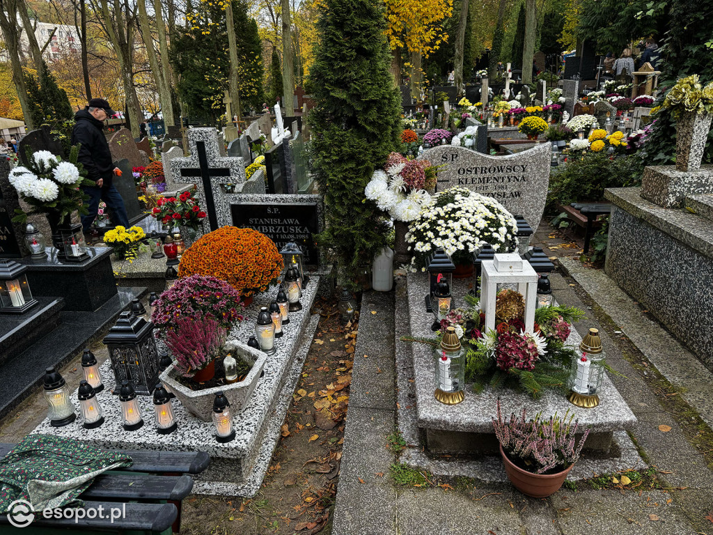 Wszystkich Świętych w Sopocie. Tysiące zniczy i tłumy na cmentarzach [FOTO]