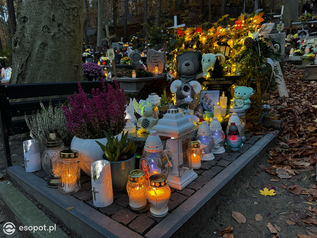 Wszystkich Świętych w Sopocie. Tysiące zniczy i tłumy na cmentarzach [FOTO]