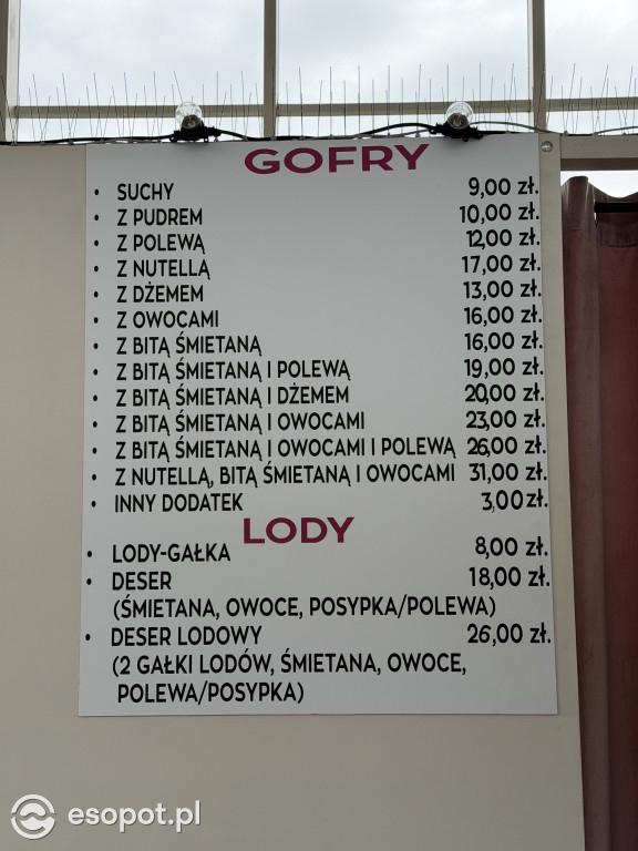 Tyle kosztują lody, gofry i zapiekanki w Sopocie [FOTO]