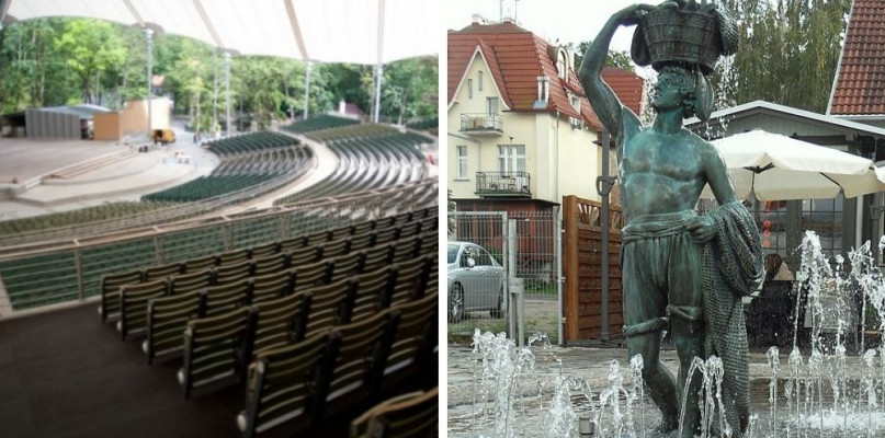 Na zdjęciu: Opera Leśna w Sopocie i fontanna Jasia Rybaka | Fot. eSopot.pl/Artur Andrzej - Praca własna, CC BY-SA 4.0, https://commons.wikimedia.org