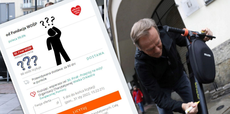 Hulajnoga Donalda Tuska już kosztuje majątek! Aukcja WOŚP robi furorę