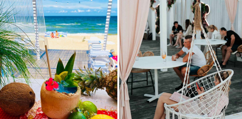 Beach bary w Sopocie oferują turystom schronienie od słońca i orzeźwiające napoje. (Zdjęcie: No33 Di Vinegre/Beach Bar Tous&White Marlin)
