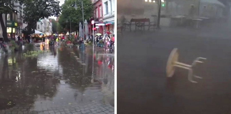 Latające stoły i "uwięzieni" przy lodach. Burzowe atrakcje dla turystów [WIDEO]