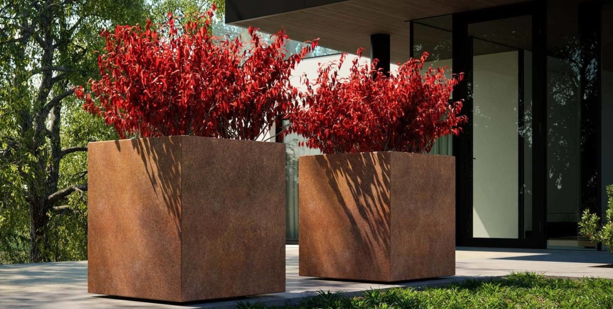 Eleganckie i nowoczesne donice przed domem – stylowa wizytówka