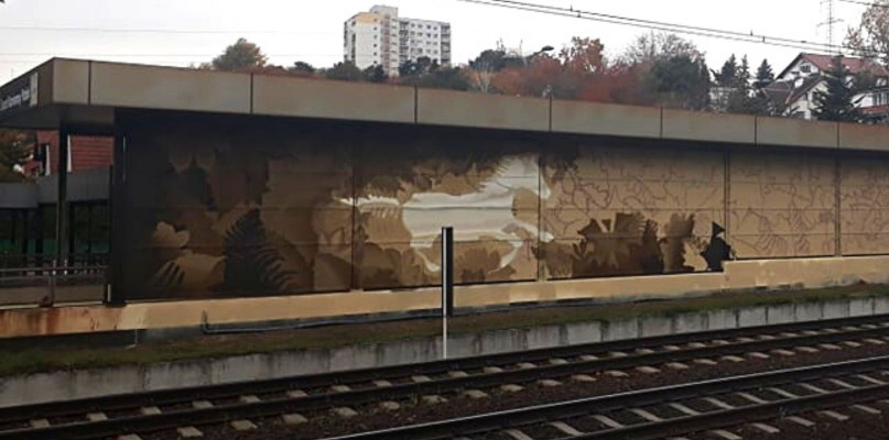 Mural powstający przy stacji SKM Sopot Kamienny Potok. Fot. Małgorzata Osowiecka