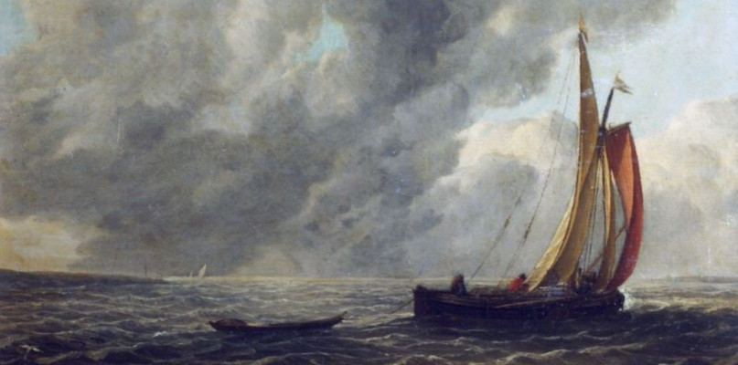Fot. LIEVE VERSCHUIR (ROTTERDAM OK. 1630-1686 ROTTERDAM) PEJZAŻ MORSKI olej, deska, Holandia, II poł. XVII w., Muzeum Narodowe w Gdańsku.