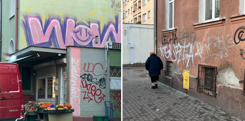 Graffiti znajdujące się na ul. Grunwaldzkiej i 3 Maja