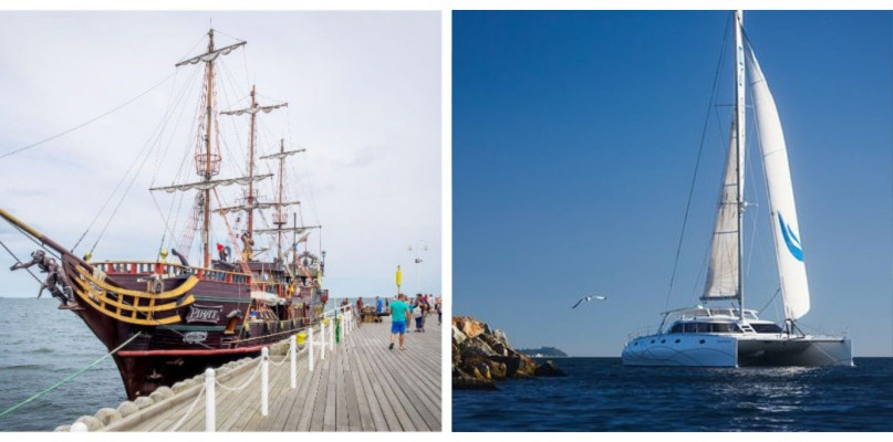 Zdjęcie po lewej: statek "Pirat". Zdjęcie po prawej: katamaran Sta Maria, fot. Tripadvisor