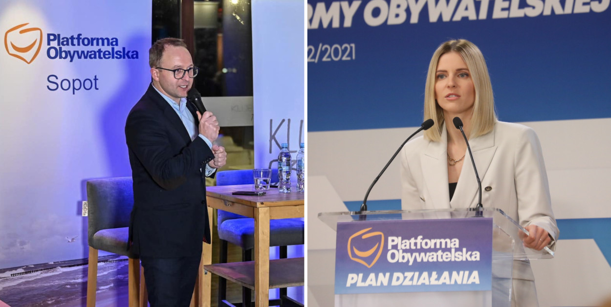 Wiceprezydent Sopotu Marcin Skwierawski; posłanka Aleksandra Gajewska (materiały prasowe PO)