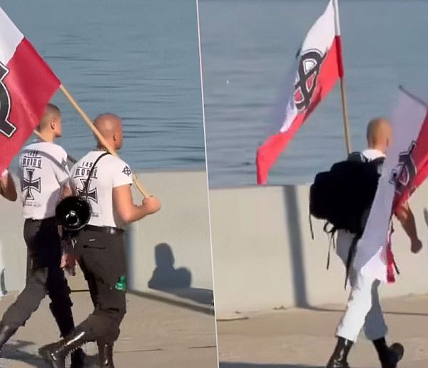 Krzyże celtyckie na polskich flagach? Policja interweniowała w Gdyni-34927