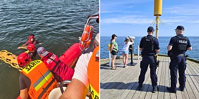 Wspólna akcja służb w Sopocie. Na plaży policjanci, strażacy i ratownicy WOPR-34955