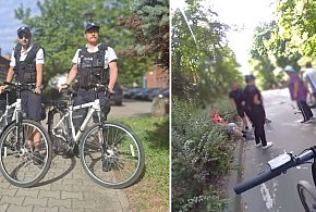 Policjanci ruszyli na pomoc rowerzyście! Zobacz kulisy interwencji [WIDEO]-35091