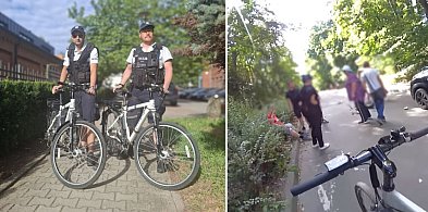 Policjanci ruszyli na pomoc rowerzyście! Zobacz kulisy interwencji [WIDEO]-35091