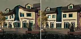 Jak wyglądałby Krzywy Domek, gdyby był prosty?