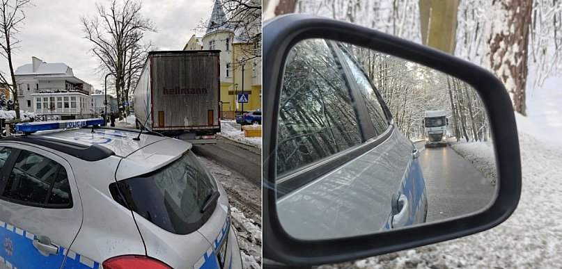 Łotewska ciężarówka utknęła w centrum Sopotu! Kierowca zignorował zakaz