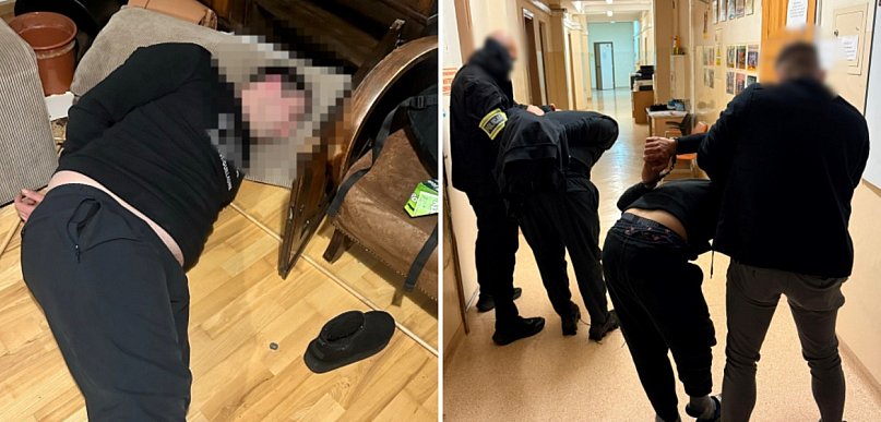 Zaczął uciekać na widok policjantów. Funkcjonariusze siłą weszli do mieszkania