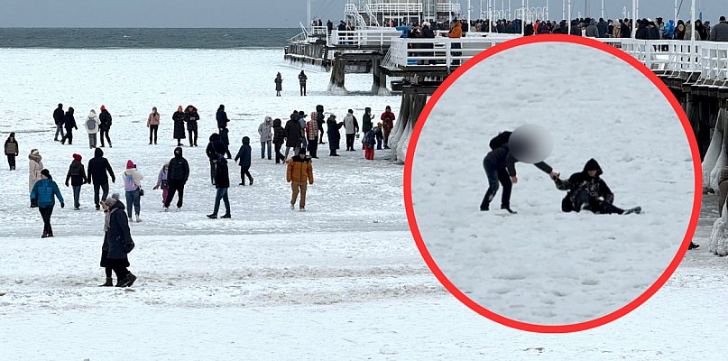 Tu kończy się zabawa. Lód załamał się pod spacerowiczami przy molo w Sopocie