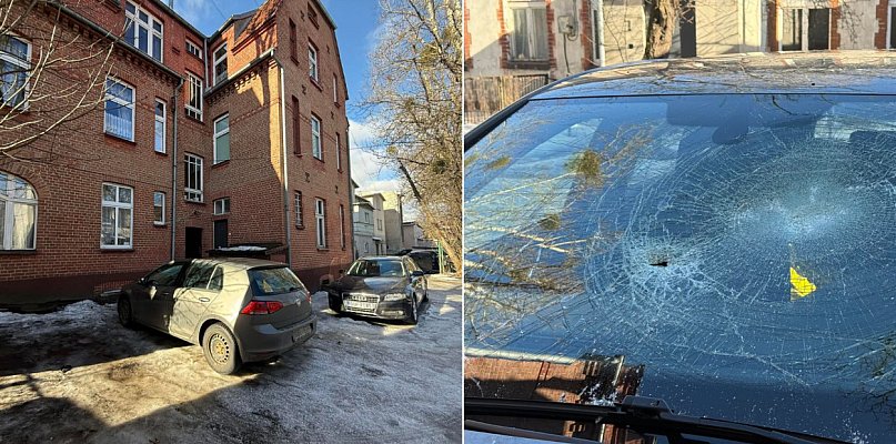 Chwile grozy w centrum Sopotu! Bryły lodu spadły prosto na auta