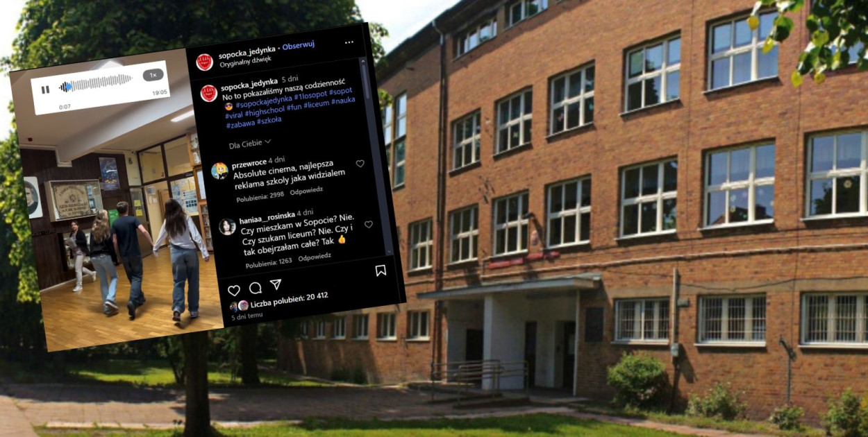 Kolaż. Zdjęcie w tle: fot. 1losopot.pl. Zdjęcie na pierwszym planie: sopocka_jedynka - Instagram