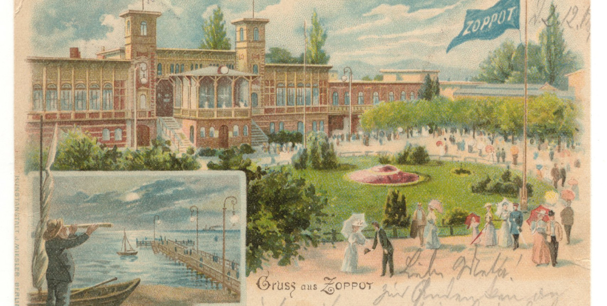 Pocztówka z 1901 roku. Źródło: zbiory Muzeum Sopotu.