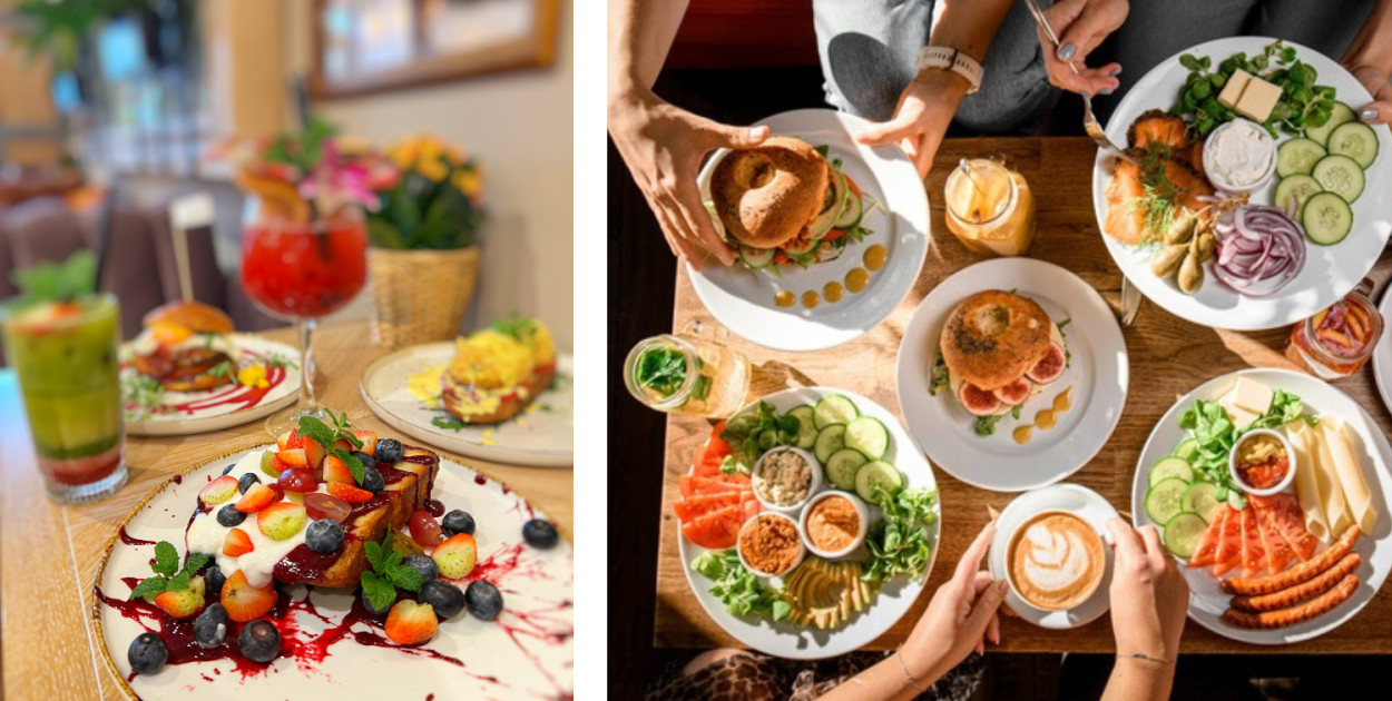 Najlepsze śniadania w Sopocie - propozycje restauracji. Po lewej: Śliwka w Kompot, po prawej: Pociąg do...