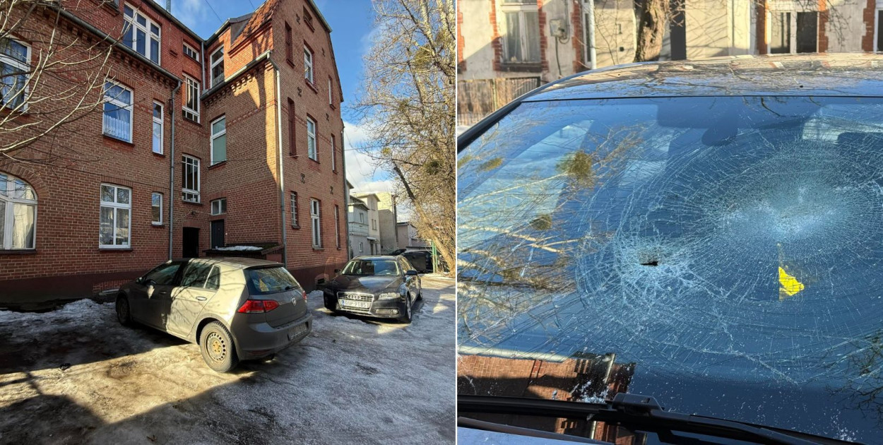 Chwile grozy w centrum Sopotu! Bryły lodu spadły prosto na auta