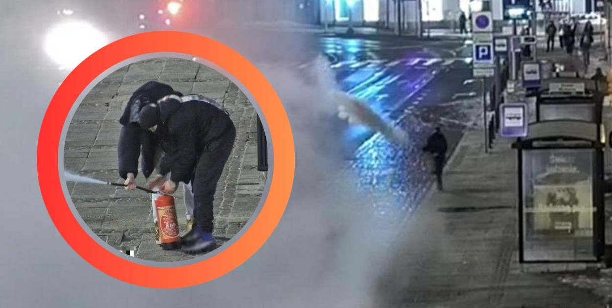 Ukradli gaśnice z autobusów! Rozpylili je w centrum Gdańska