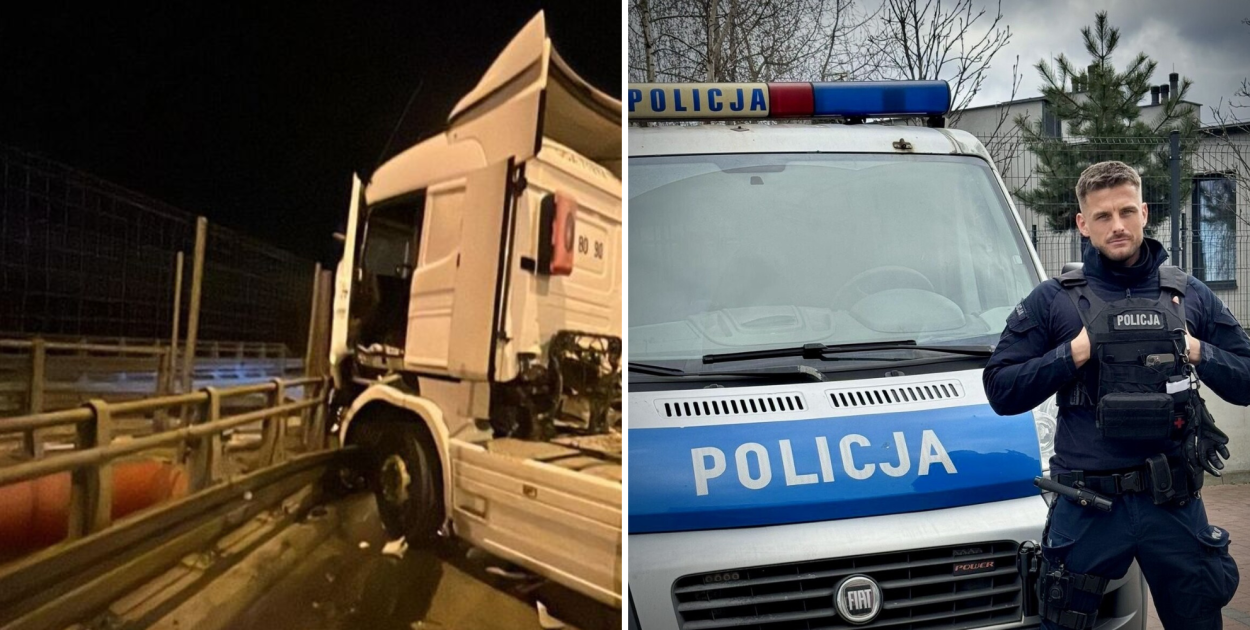 Policjant po służbie zauważył pijanego kierowcę. Skończyło się wypadkiem