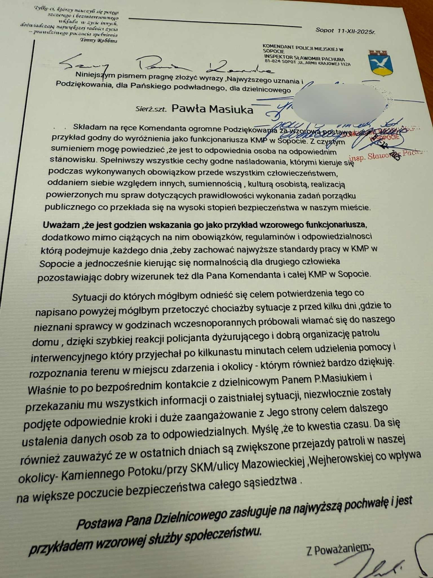 Fot. Komenda Miejska Policji w Sopocie